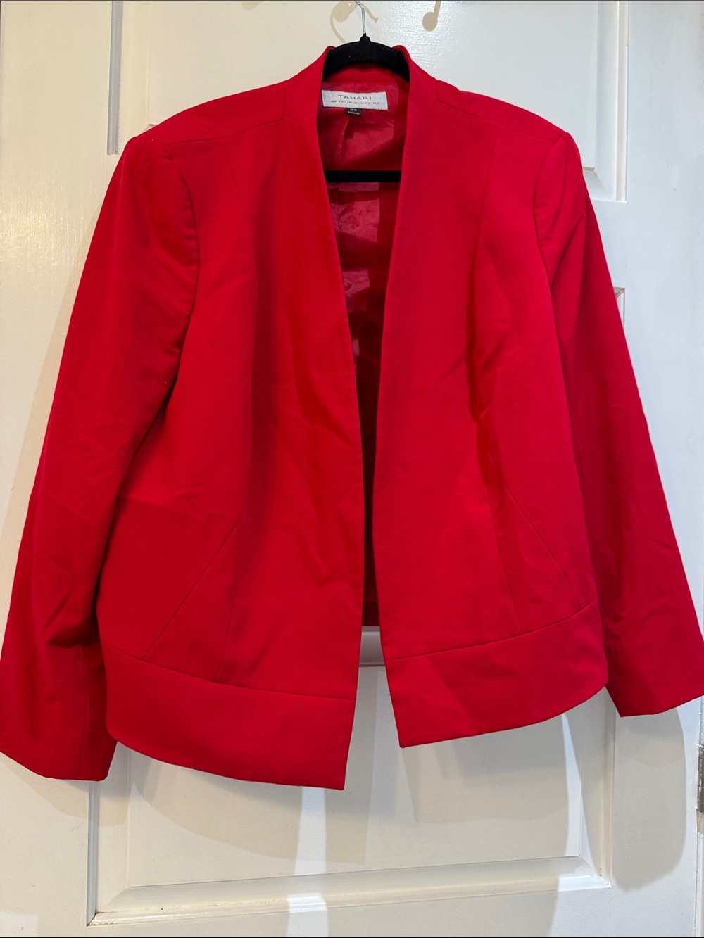 Tahari Bright Red Open-Front Women's Blazer